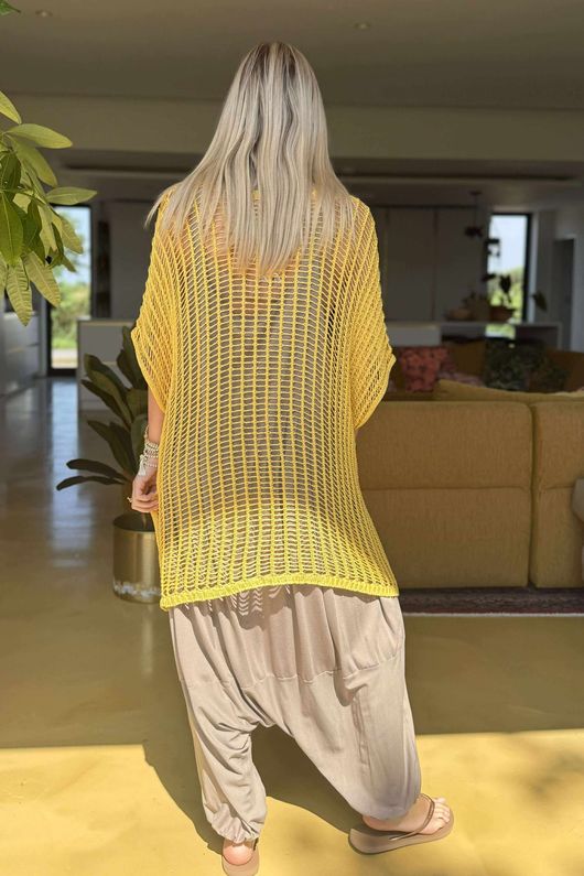 Made in Italy Seville Cotton Summer Knit Top Soft Sunshine 